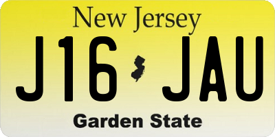 NJ license plate J16JAU