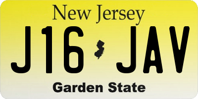 NJ license plate J16JAV