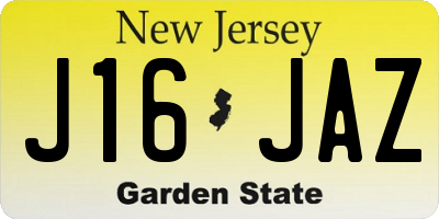 NJ license plate J16JAZ