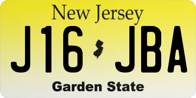 NJ license plate J16JBA