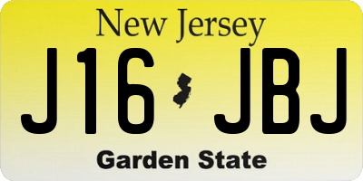 NJ license plate J16JBJ