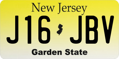 NJ license plate J16JBV