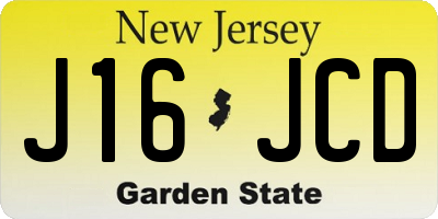 NJ license plate J16JCD