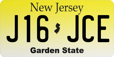 NJ license plate J16JCE