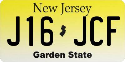 NJ license plate J16JCF