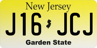 NJ license plate J16JCJ