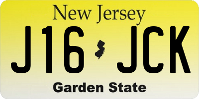 NJ license plate J16JCK