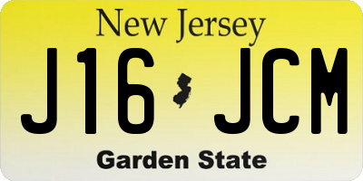 NJ license plate J16JCM