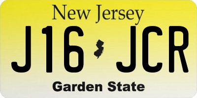 NJ license plate J16JCR