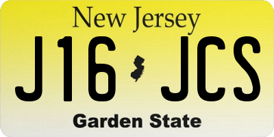 NJ license plate J16JCS