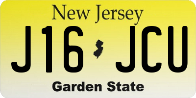 NJ license plate J16JCU