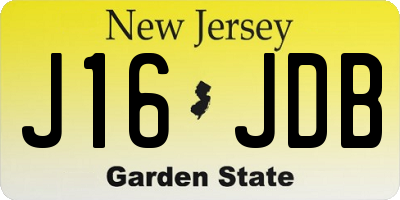 NJ license plate J16JDB