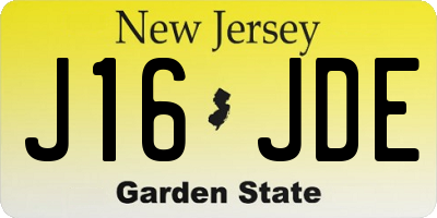NJ license plate J16JDE