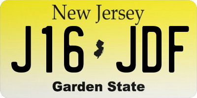 NJ license plate J16JDF