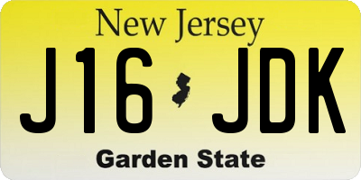 NJ license plate J16JDK