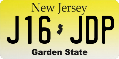 NJ license plate J16JDP