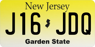NJ license plate J16JDQ