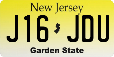 NJ license plate J16JDU