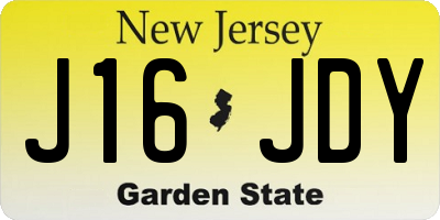 NJ license plate J16JDY