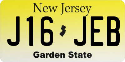 NJ license plate J16JEB