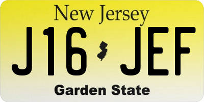 NJ license plate J16JEF