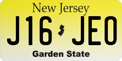 NJ license plate J16JEO