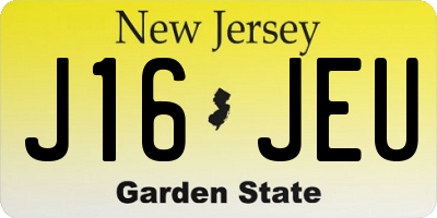 NJ license plate J16JEU