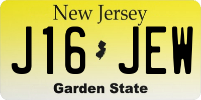 NJ license plate J16JEW