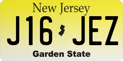 NJ license plate J16JEZ