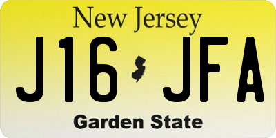 NJ license plate J16JFA