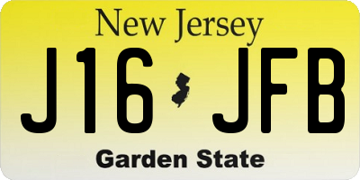 NJ license plate J16JFB