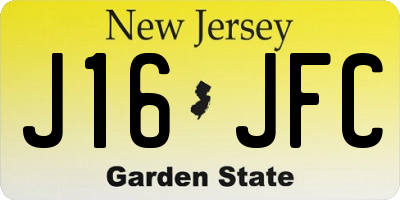 NJ license plate J16JFC