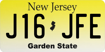 NJ license plate J16JFE