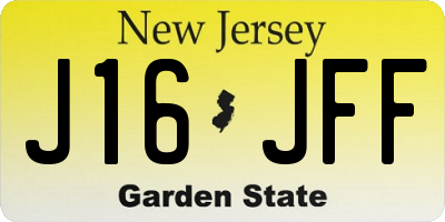 NJ license plate J16JFF