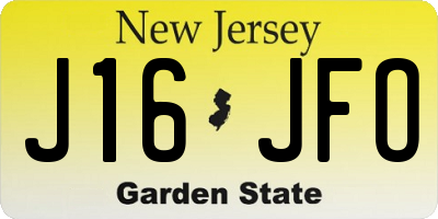 NJ license plate J16JFO
