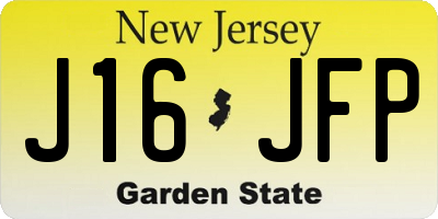 NJ license plate J16JFP