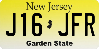 NJ license plate J16JFR