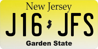 NJ license plate J16JFS