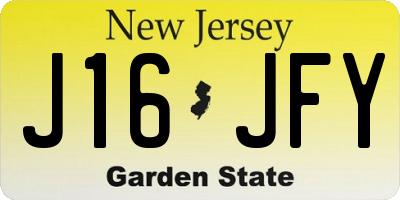 NJ license plate J16JFY