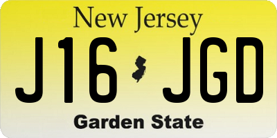 NJ license plate J16JGD