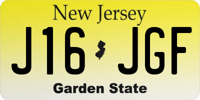 NJ license plate J16JGF