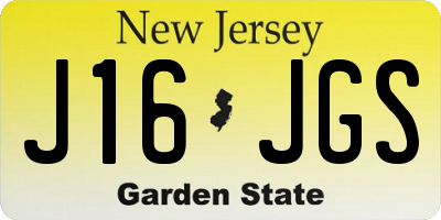 NJ license plate J16JGS