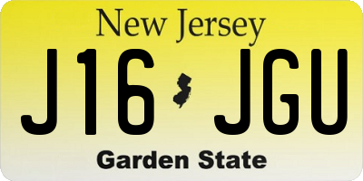 NJ license plate J16JGU