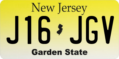 NJ license plate J16JGV