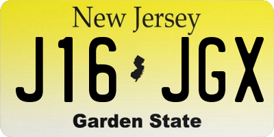 NJ license plate J16JGX