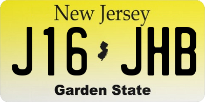 NJ license plate J16JHB