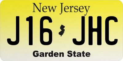 NJ license plate J16JHC