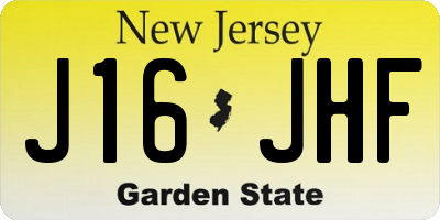 NJ license plate J16JHF