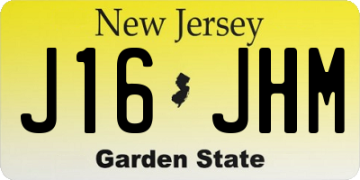 NJ license plate J16JHM
