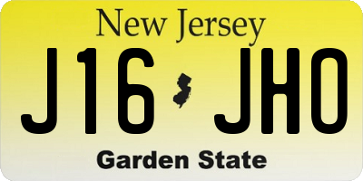 NJ license plate J16JHO